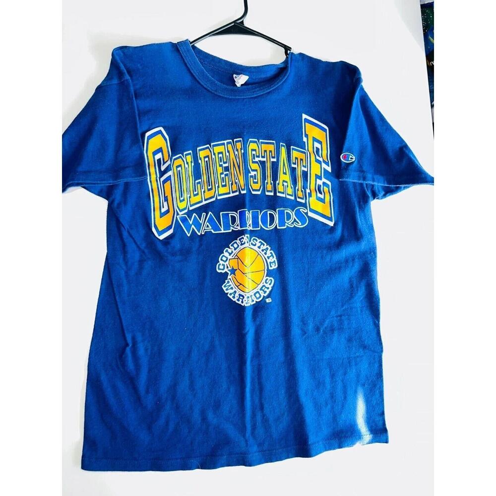 Champion T-Shirt Men Large Blue Golden State Warriors Short Sleeve